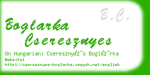 boglarka cseresznyes business card